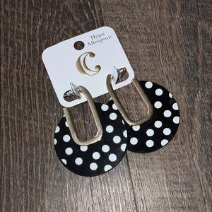 Black and White Polka Dot Earrings